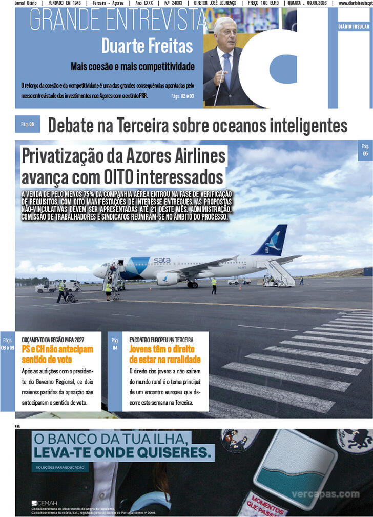 Capa Di�rio Insular - 2026-09-09