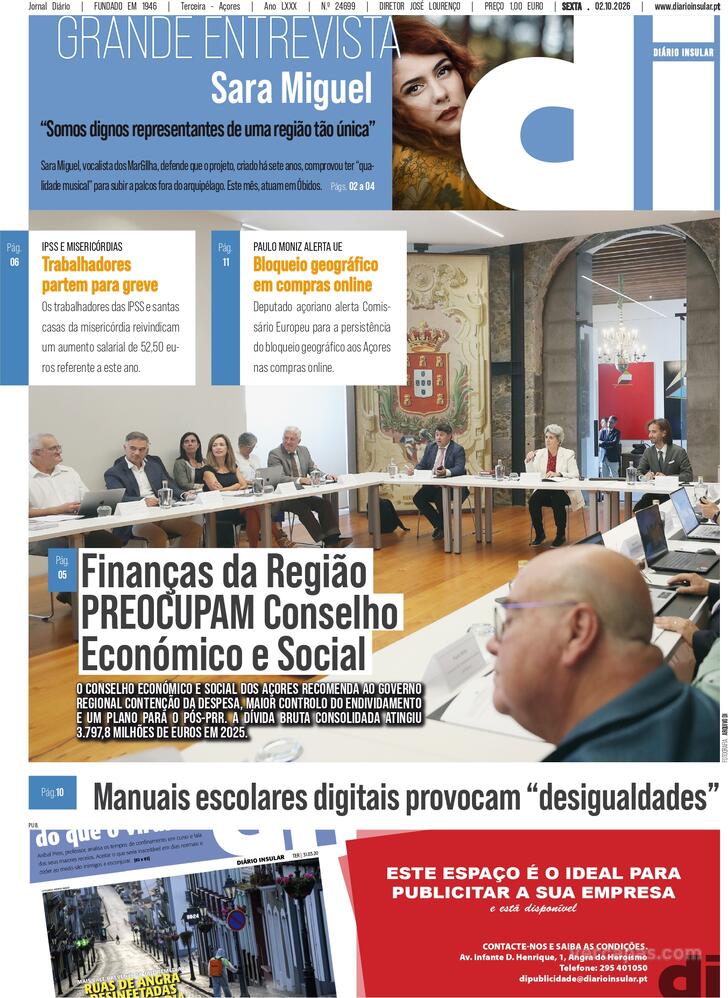 Capa Di�rio Insular - 2026-10-02