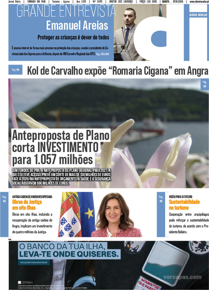 Capa Di�rio Insular - 2026-10-07