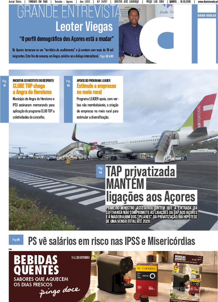 Capa Di�rio Insular - 2026-10-15