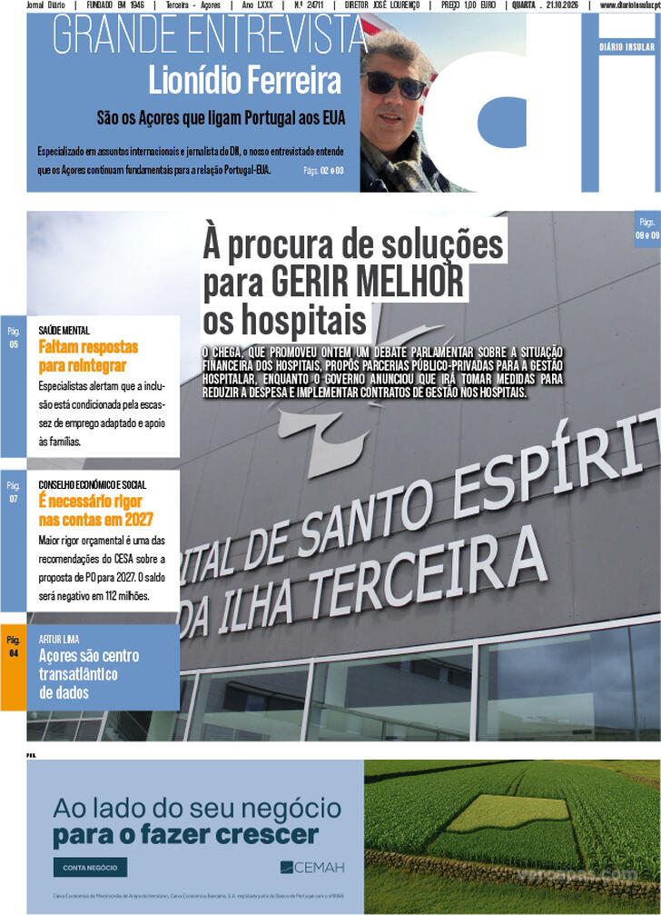Capa Di�rio Insular - 2026-10-21