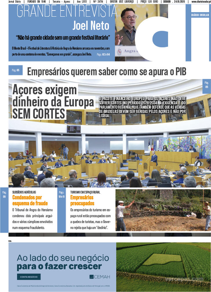 Capa Di�rio Insular - 2026-10-24