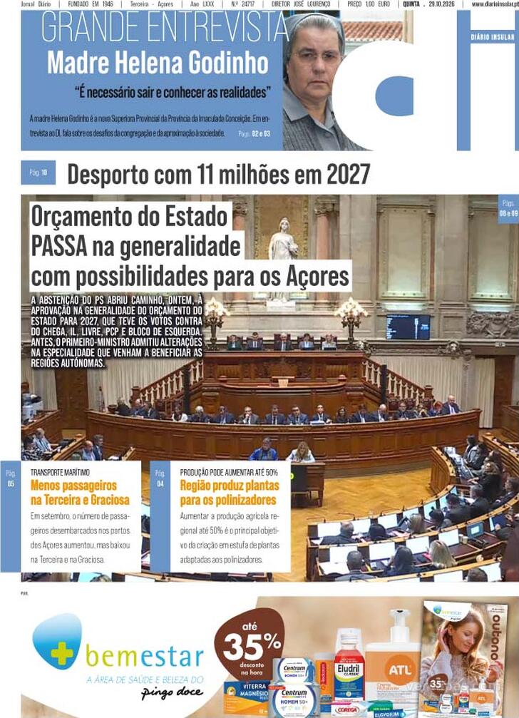 Capa Di�rio Insular - 2026-10-29