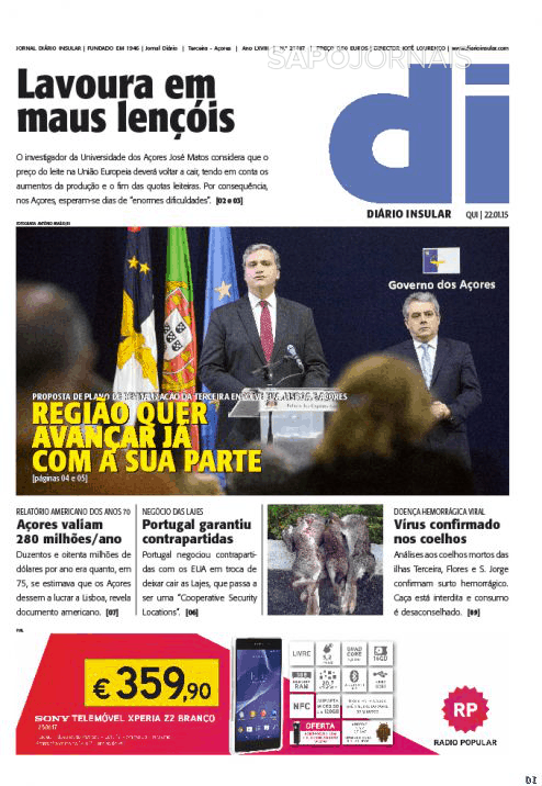 Capa Dirio Insular - 2015-01-22