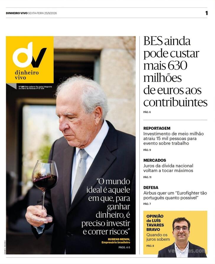 Capa Dinheiro Vivo-DN/JN - 2026-09-25