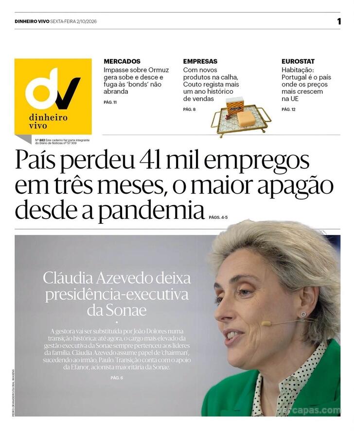 Capa Dinheiro Vivo-DN/JN - 2026-10-02