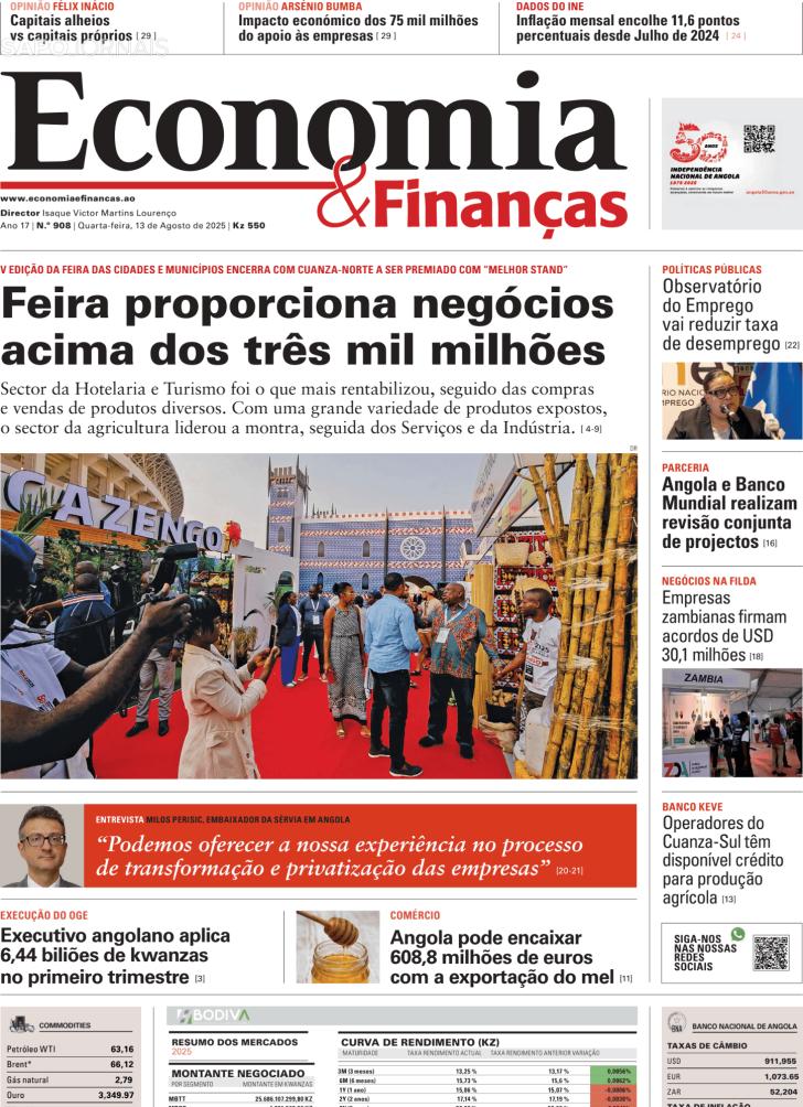 Capa Economia & Finanas - 2025-08-13