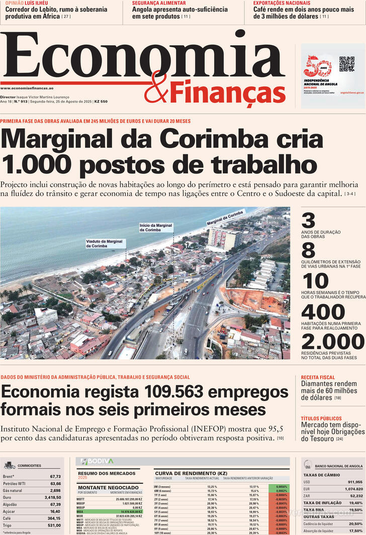 Capa Economia & Finanas - 2025-08-25