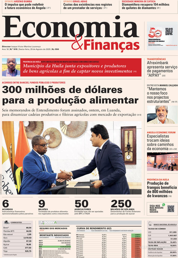 Capa Economia & Finanas - 2025-08-29