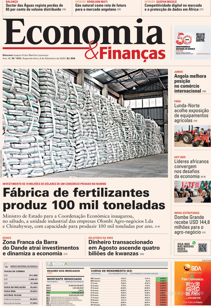 Capa Economia & Finanas - 2025-09-08