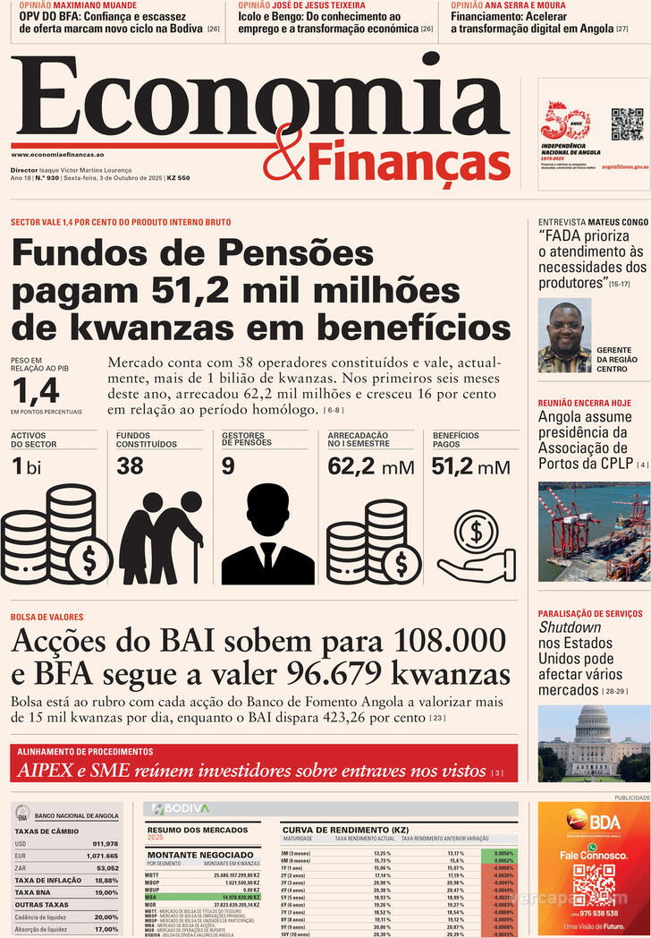 Capa Economia & Finanas - 2025-10-03