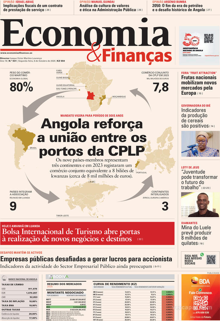Capa Economia & Finanas - 2025-10-06