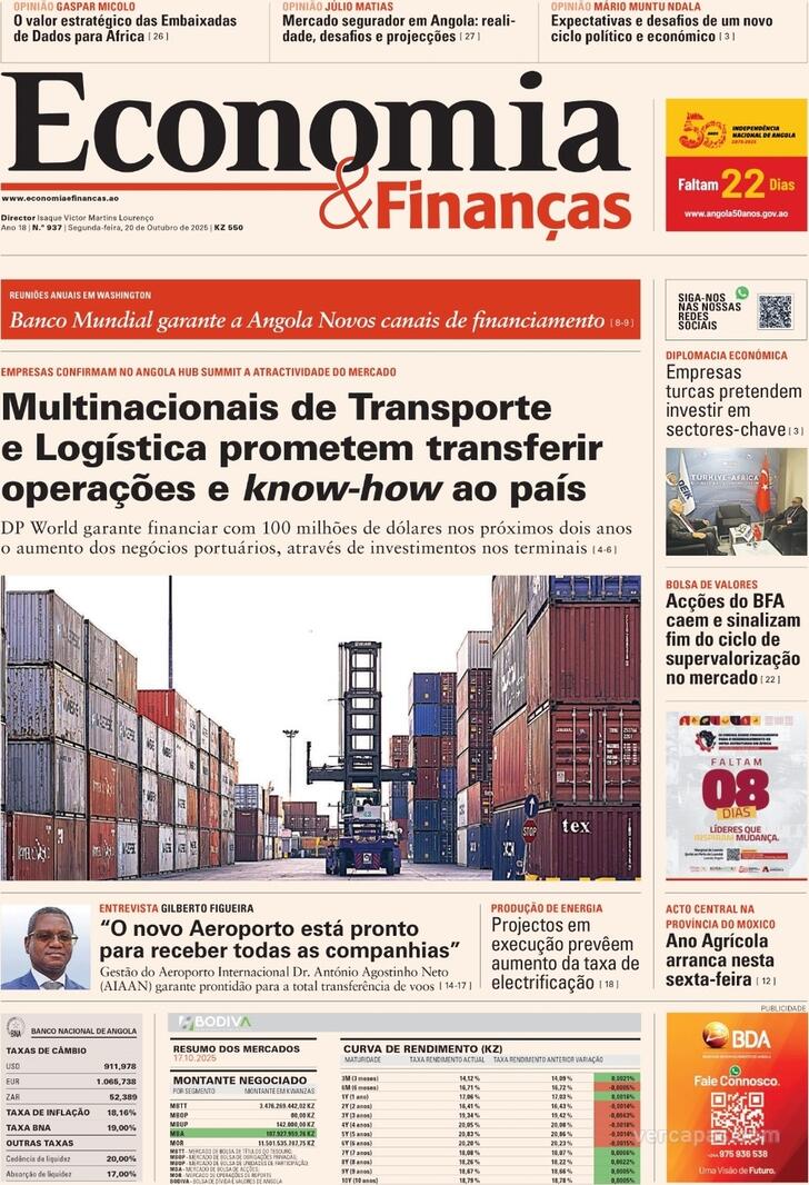 Capa Economia & Finanas - 2025-10-20