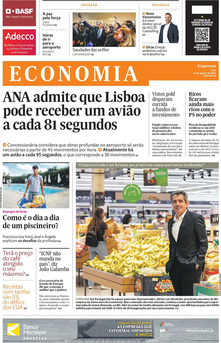 Capa Expresso-Economia - 2025-08-15