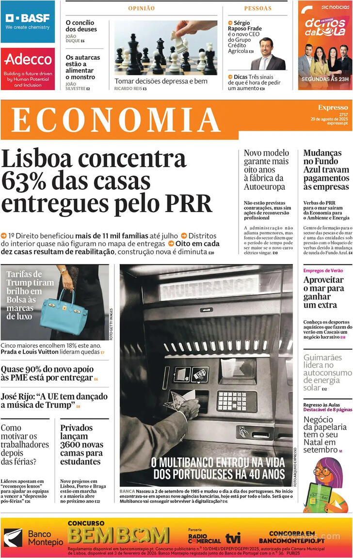Capa Expresso-Economia - 2025-08-29