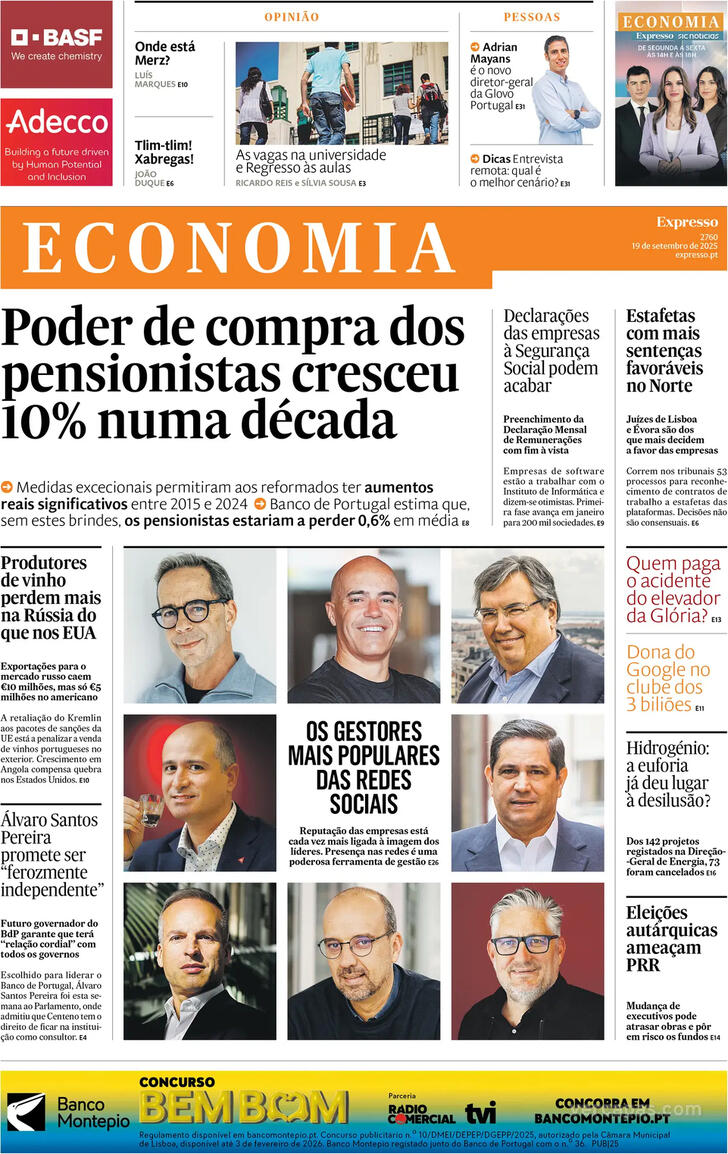 Capa Expresso-Economia - 2025-09-19