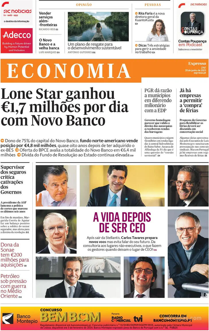Capa Expresso-Economia - 2025-06-20