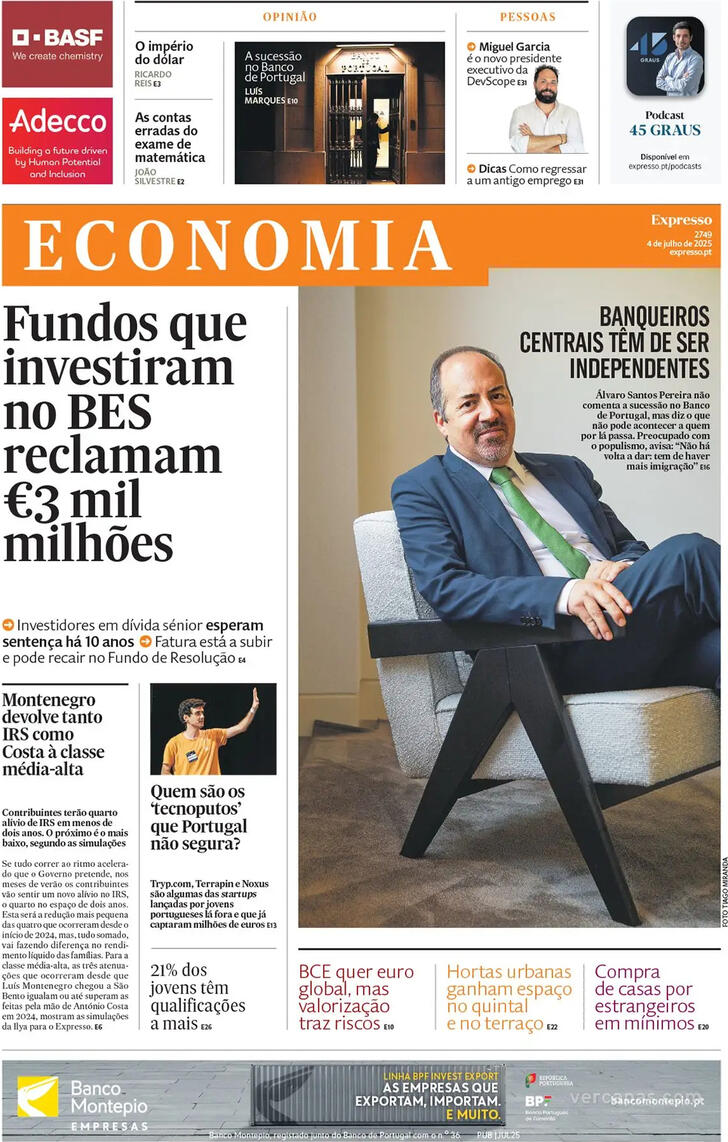 Capa Expresso-Economia - 2025-07-04