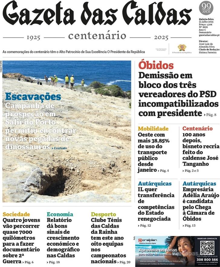Capa Gazeta das Caldas - 2025-07-31