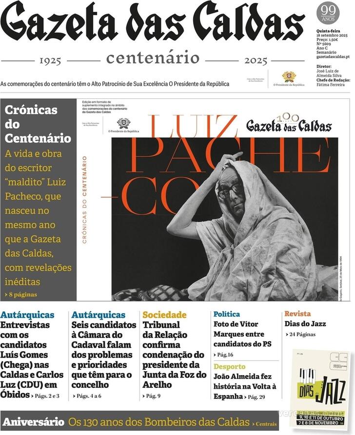 Capa Gazeta das Caldas - 2025-09-18