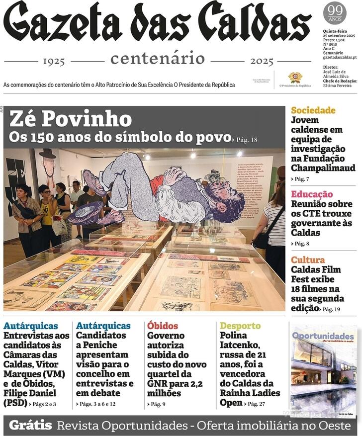 Capa Gazeta das Caldas - 2025-09-25