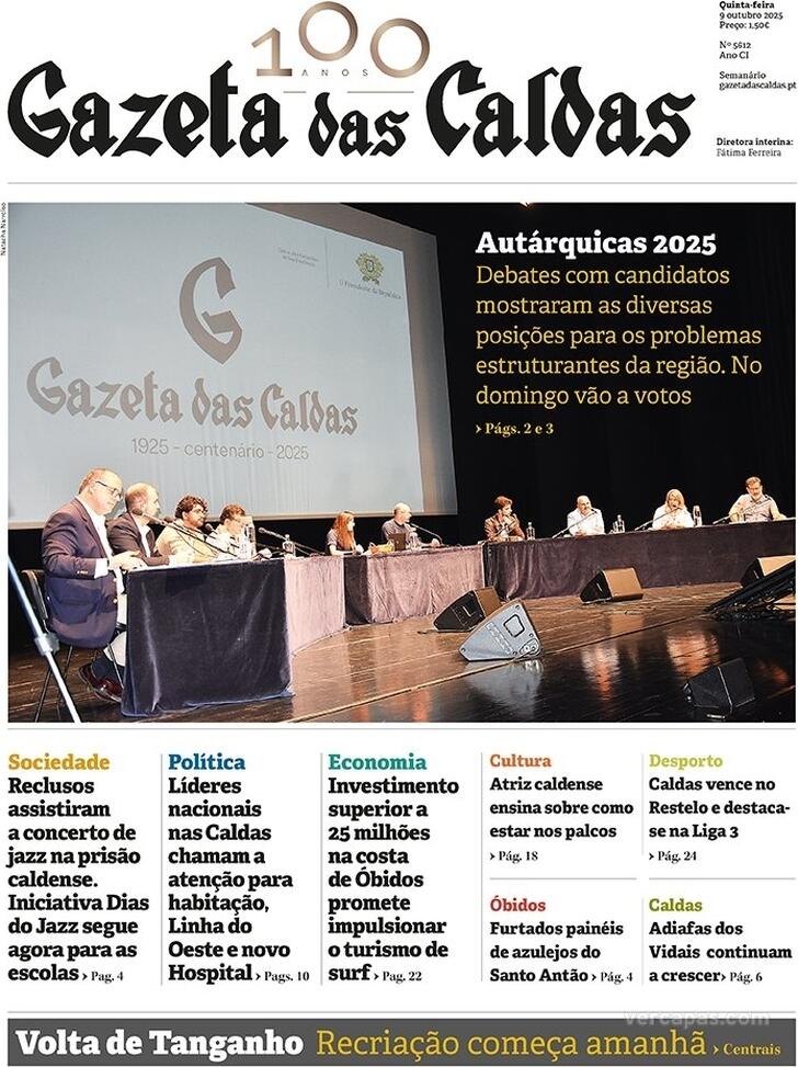Capa Gazeta das Caldas - 2025-10-09