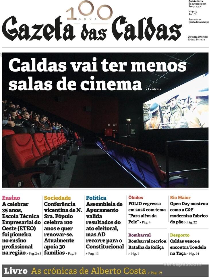 Capa Gazeta das Caldas - 2025-10-23