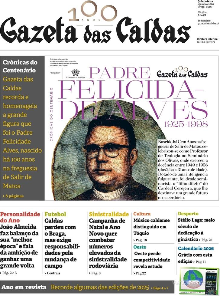 Capa Gazeta das Caldas - 2026-01-01
