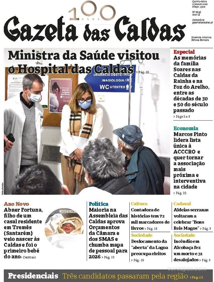 Capa Gazeta das Caldas - 2026-01-08