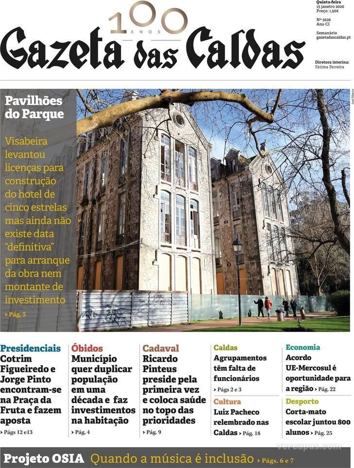 Capa Gazeta das Caldas - 2026-01-15
