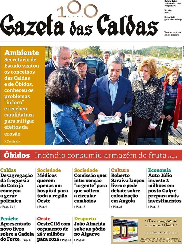 Capa Gazeta das Caldas - 2026-02-26