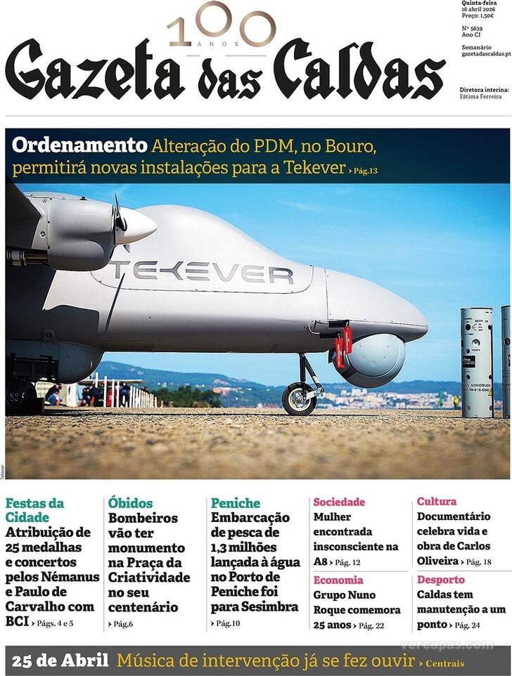 Capa Gazeta das Caldas - 2026-04-16
