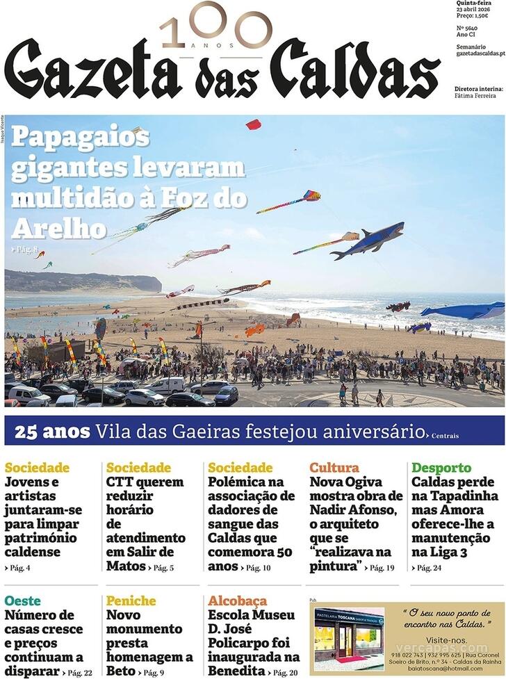 Capa Gazeta das Caldas - 2026-04-23
