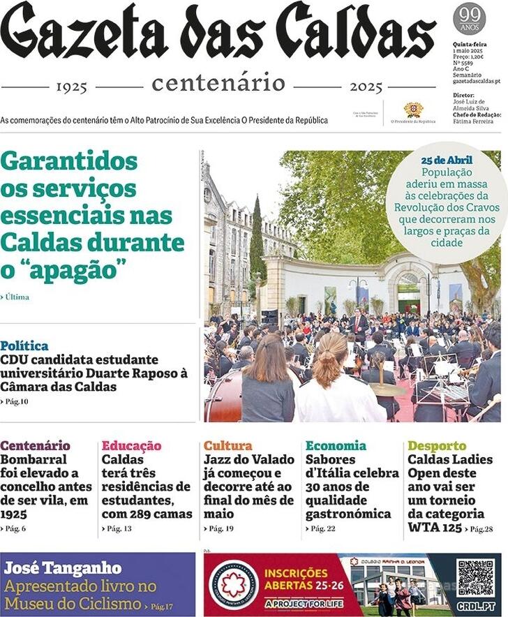 Capa Gazeta das Caldas - 2025-05-01