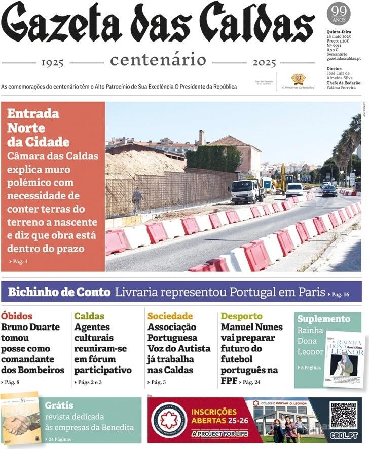 Capa Gazeta das Caldas - 2025-05-29