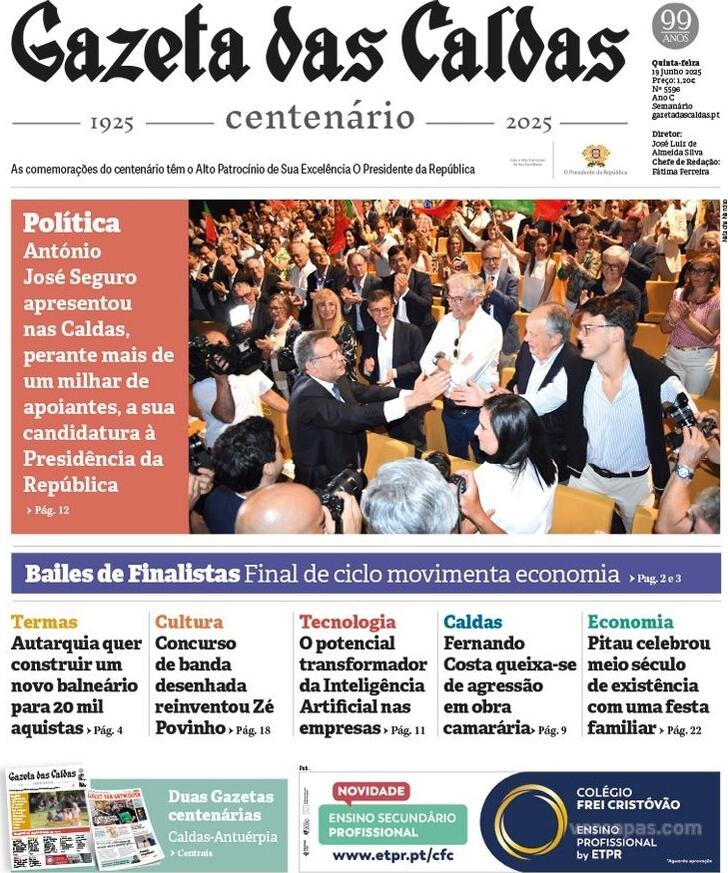 Capa Gazeta das Caldas - 2025-06-19