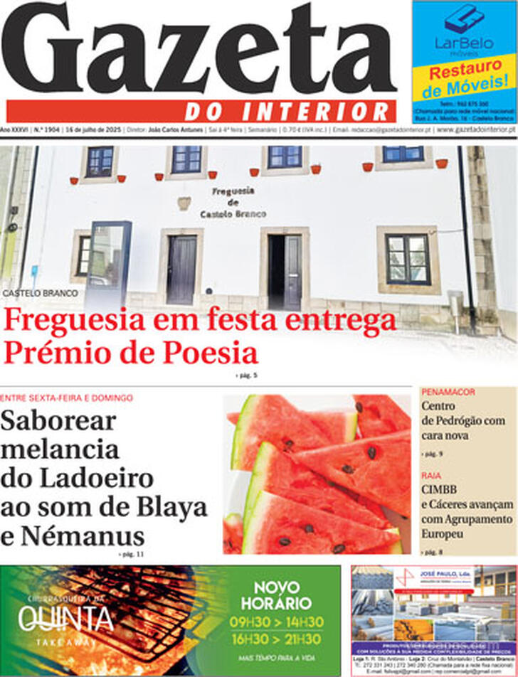 Capa Gazeta do Interior - 2025-07-16