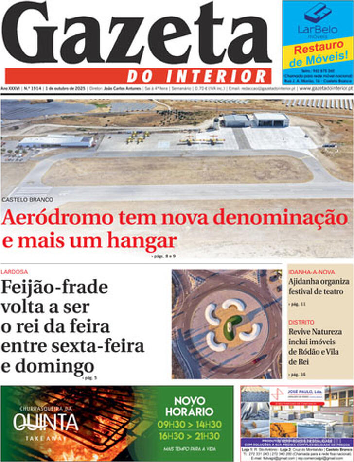 Capa Gazeta do Interior - 2025-10-01