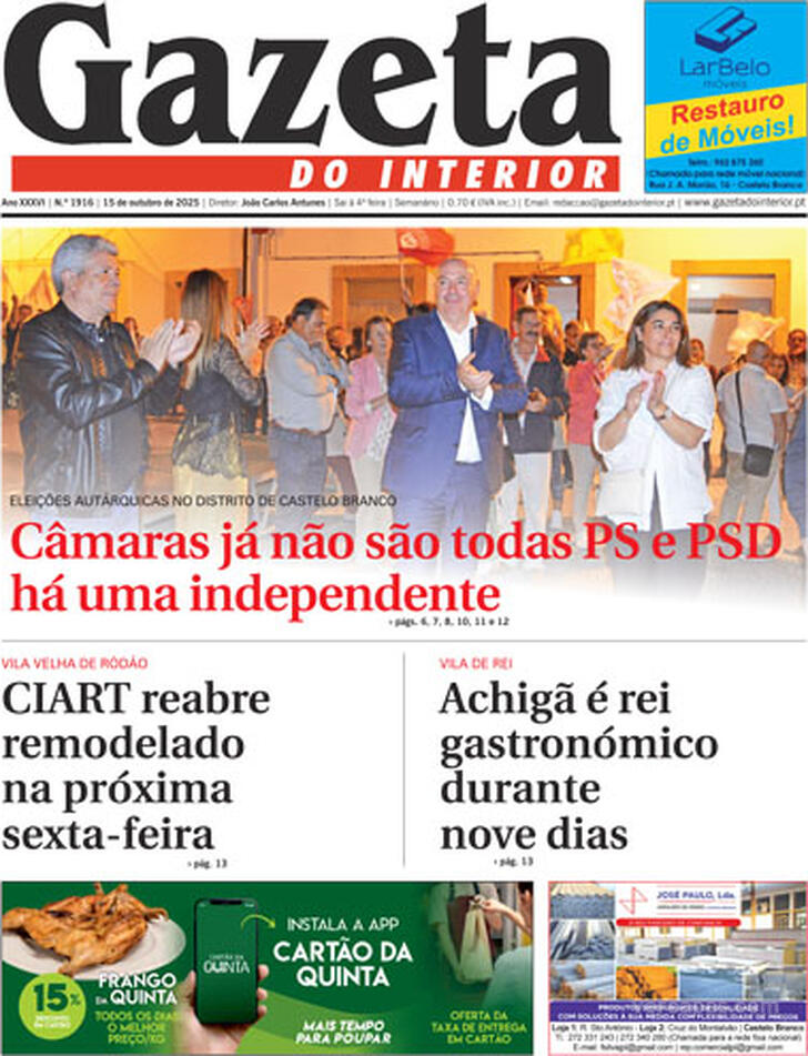 Capa Gazeta do Interior - 2025-10-15
