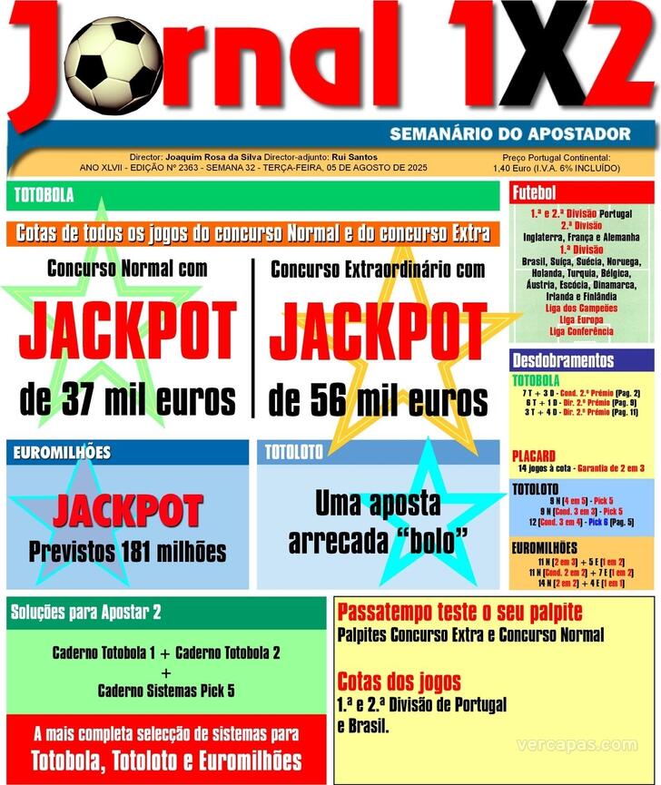 Capa Jornal 1X2 - 2025-08-05