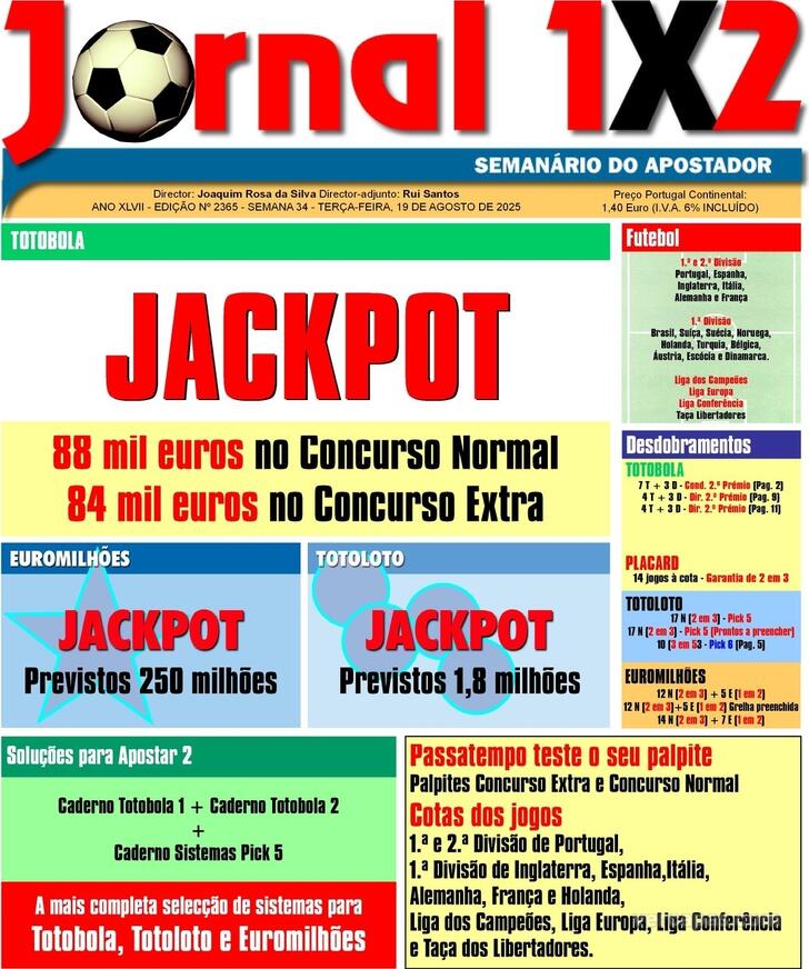 Capa Jornal 1X2 - 2025-08-19