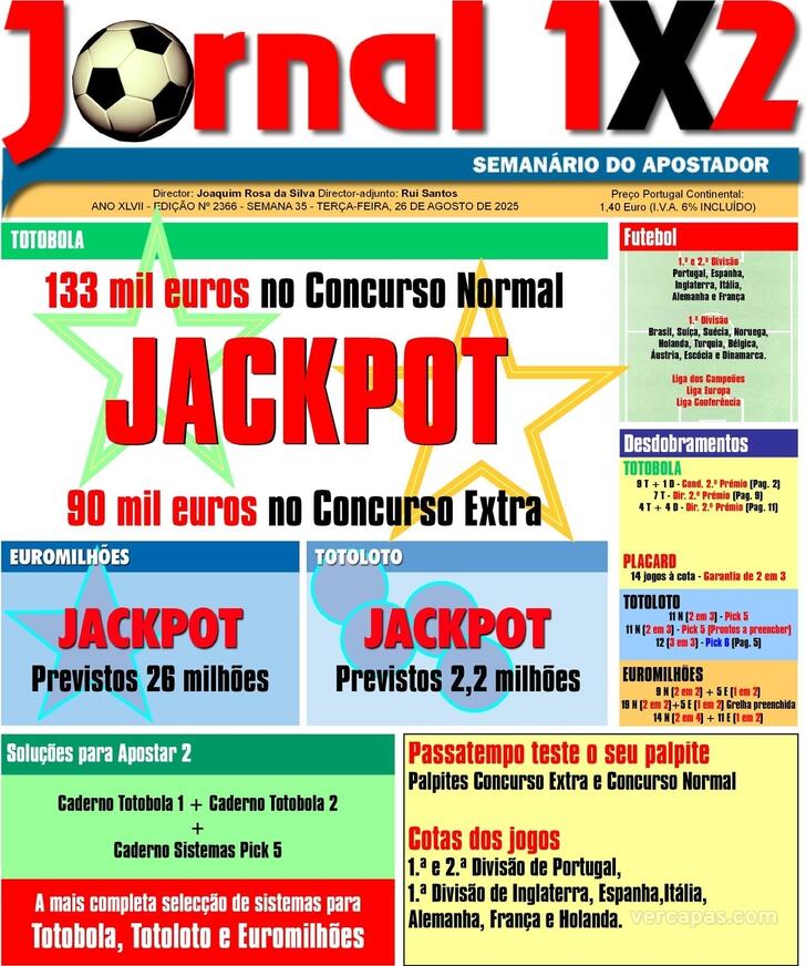 Capa Jornal 1X2 - 2025-08-26