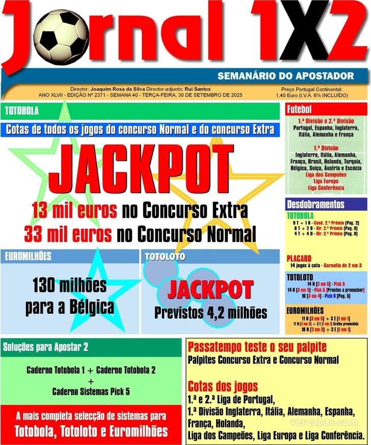 Capa Jornal 1X2 - 2025-09-30