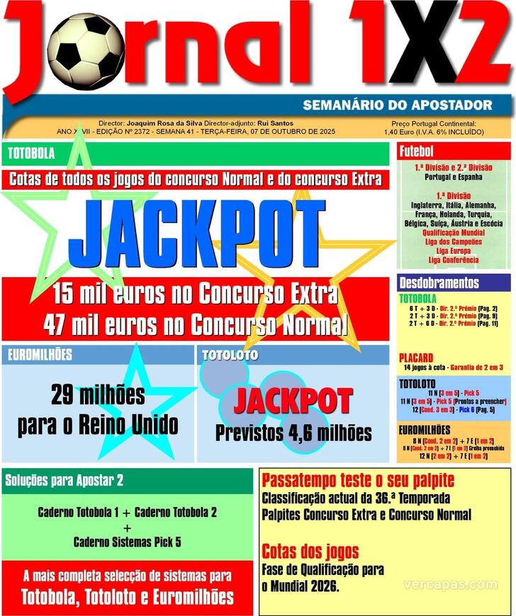 Capa Jornal 1X2 - 2025-10-07