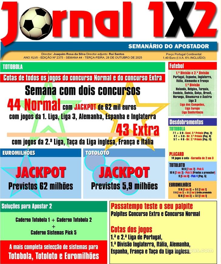 Capa Jornal 1X2 - 2025-10-28