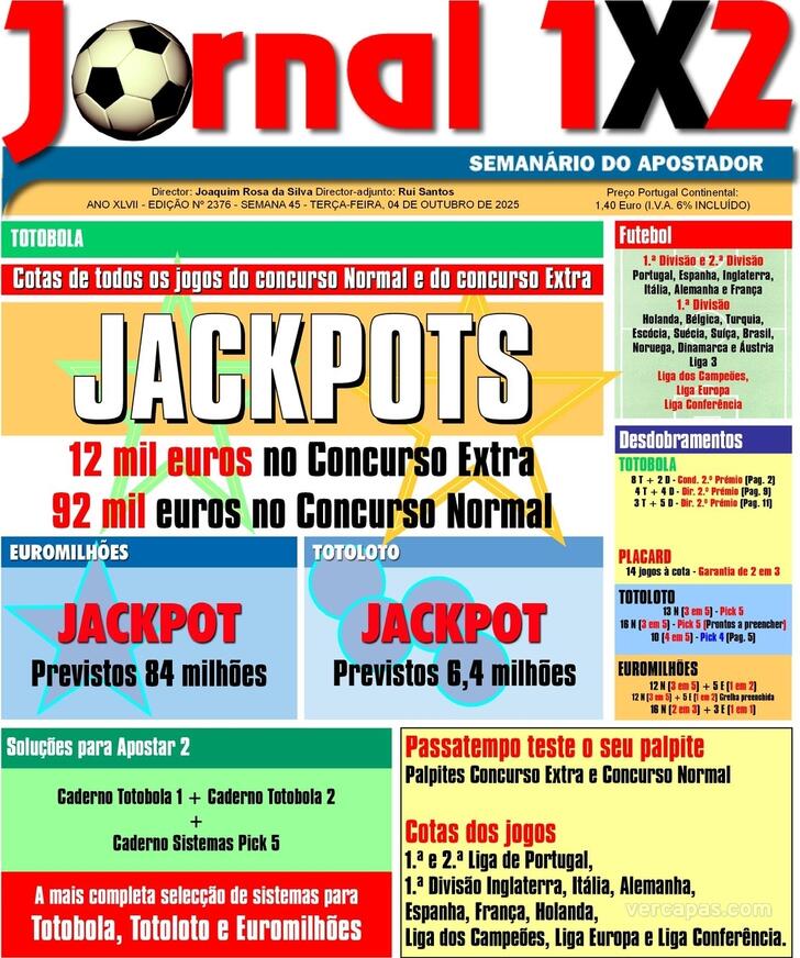 Capa Jornal 1X2 - 2025-11-04