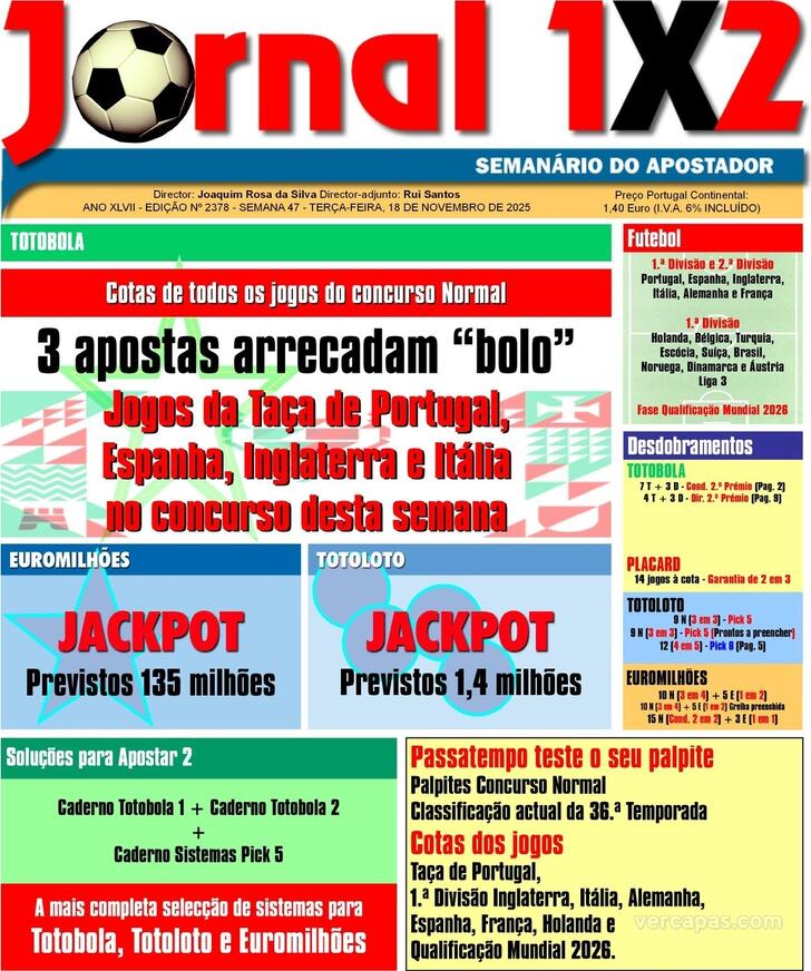 Capa Jornal 1X2 - 2025-11-18