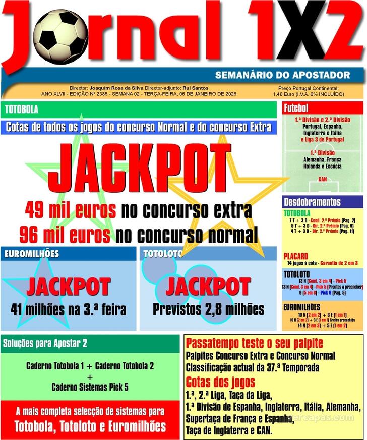 Capa Jornal 1X2 - 2026-01-06