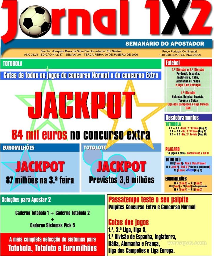 Capa Jornal 1X2 - 2026-01-20