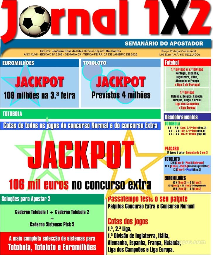 Capa Jornal 1X2 - 2026-01-27